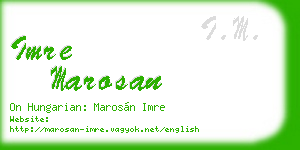 imre marosan business card