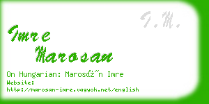 imre marosan business card